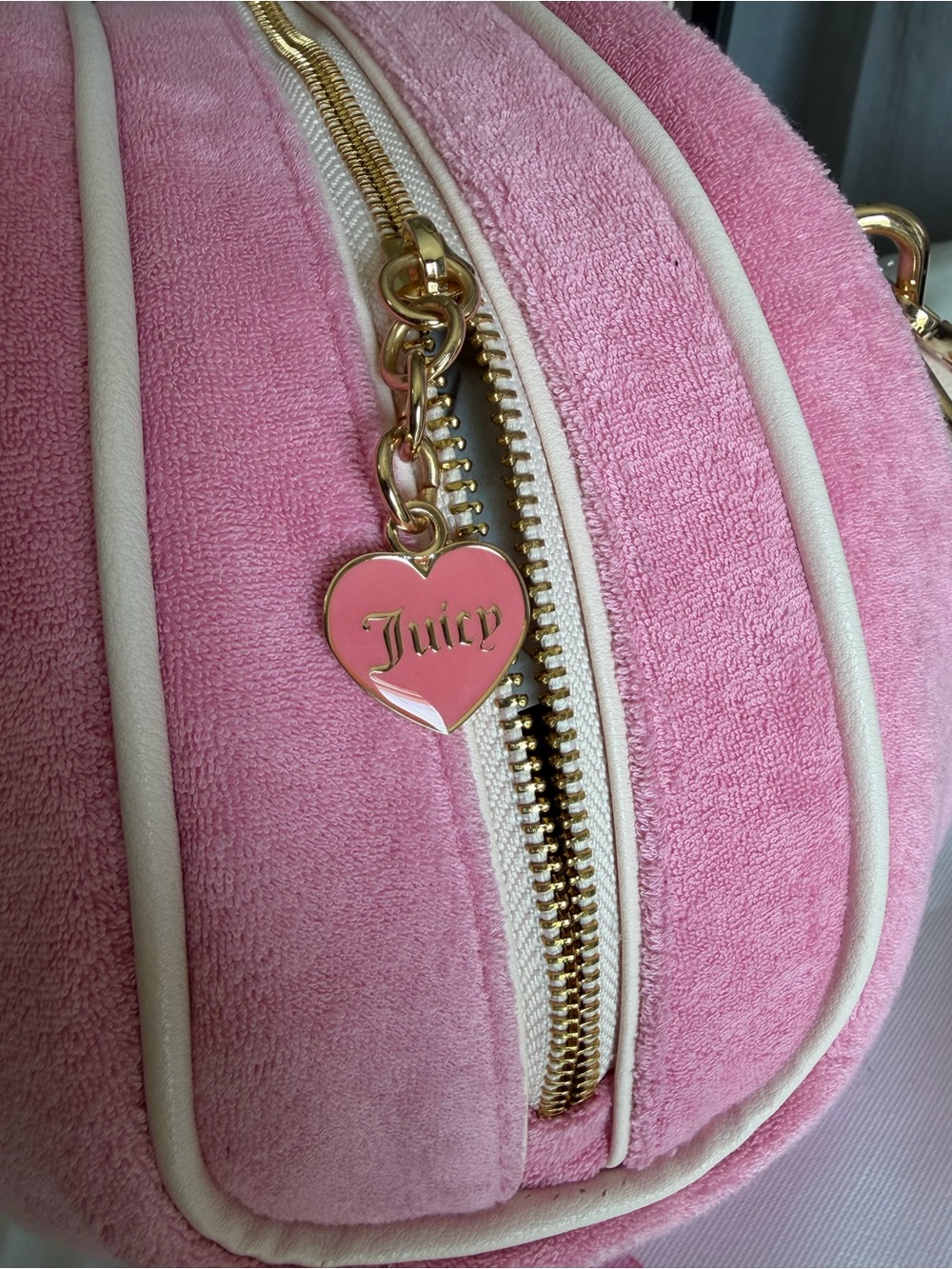 Juicy Couture Pink Strawberry Terry Satchel with Coin Pouch - Picture 8 of 9